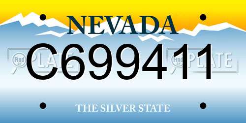 C699411 Nevada License Plate
