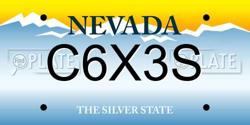 C6X3S Nevada License Plate