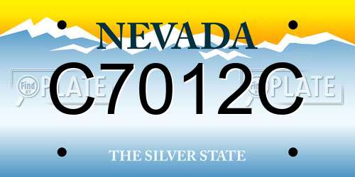 C7012C Nevada License Plate