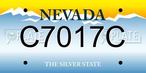 C7017C Nevada License Plate