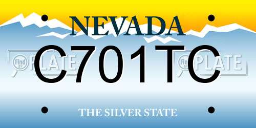 C701TC Nevada License Plate