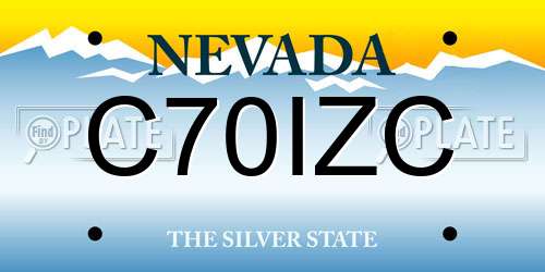 C70IZC Nevada License Plate