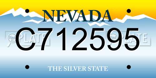 C712595 Nevada License Plate