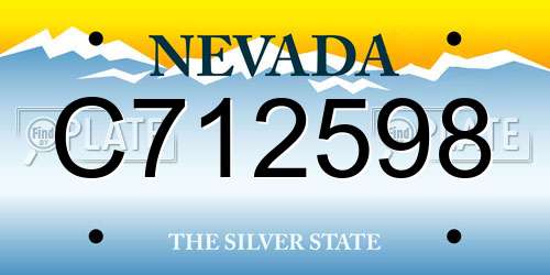 C712598 Nevada License Plate