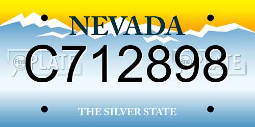 C712898 Nevada License Plate