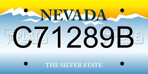C71289B Nevada License Plate