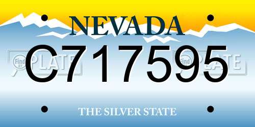 C717595 Nevada License Plate