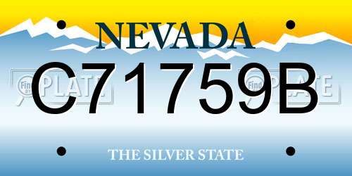 C71759B Nevada License Plate