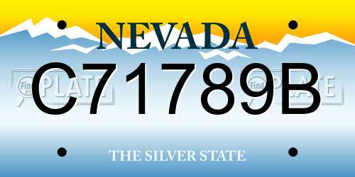 C71789B Nevada License Plate