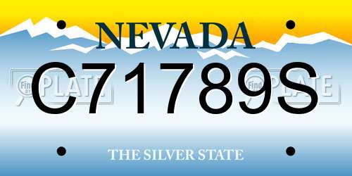 C71789S Nevada License Plate