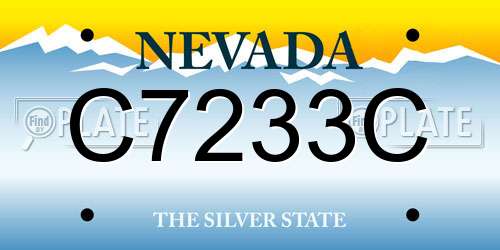 C7233C Nevada License Plate
