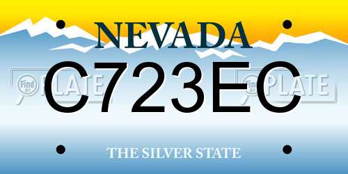 C723EC Nevada License Plate