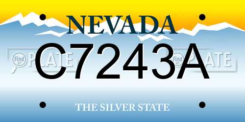 C7243A Nevada License Plate