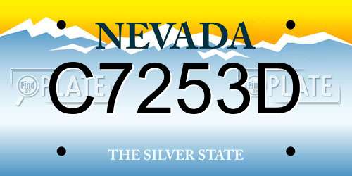 C7253D Nevada License Plate