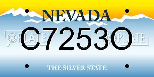C7253O Nevada License Plate