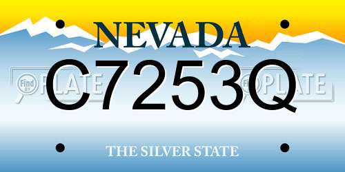 C7253Q Nevada License Plate