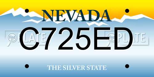 C725ED Nevada License Plate