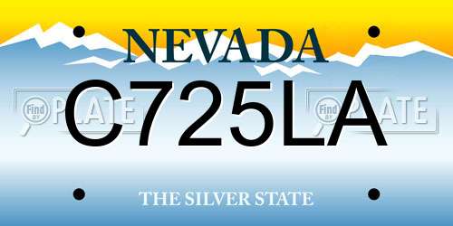 C725LA Nevada License Plate