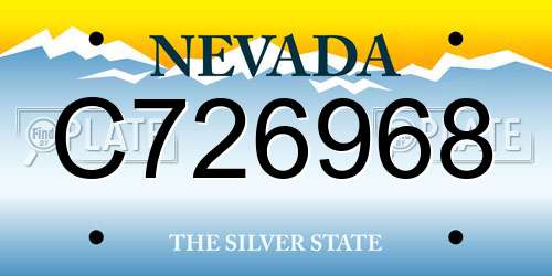 C726968 Nevada License Plate