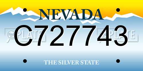 C727743 Nevada License Plate