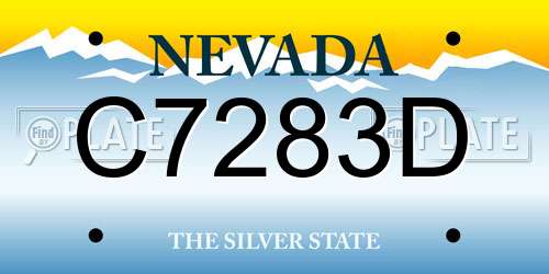 C7283D Nevada License Plate
