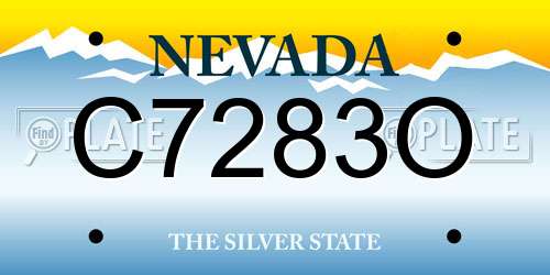 C7283O Nevada License Plate