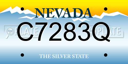 C7283Q Nevada License Plate