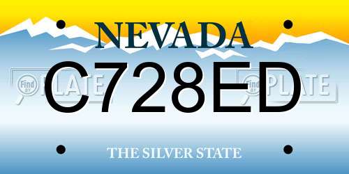 C728ED Nevada License Plate