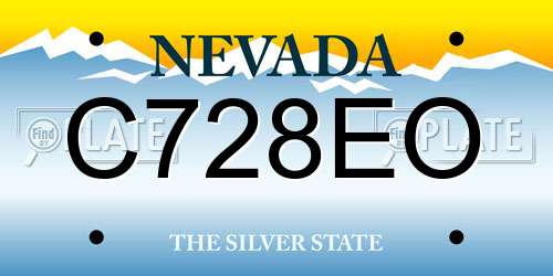 C728EO Nevada License Plate