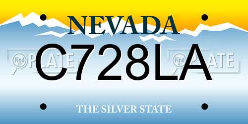 C728LA Nevada License Plate