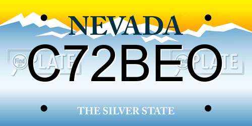 C72BEO Nevada License Plate