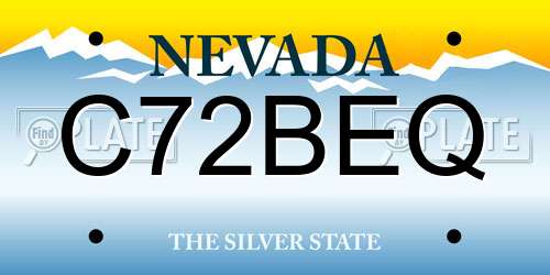 C72BEQ Nevada License Plate
