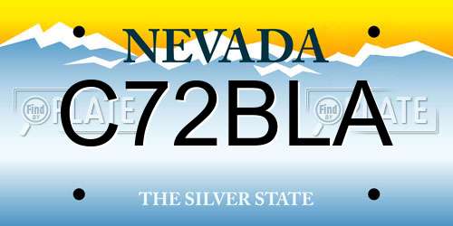 C72BLA Nevada License Plate