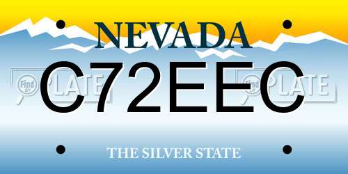 C72EEC Nevada License Plate