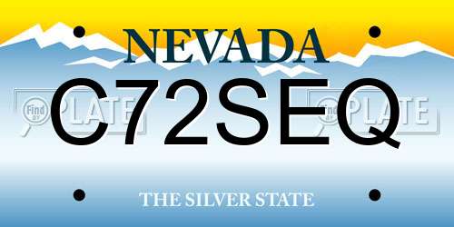 C72SEQ Nevada License Plate