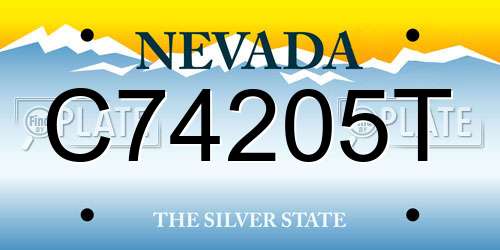 C74205T Nevada License Plate