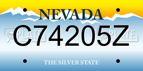 C74205Z Nevada License Plate