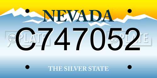 C747052 Nevada License Plate