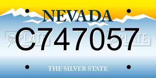 C747057 Nevada License Plate