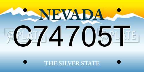 C74705T Nevada License Plate