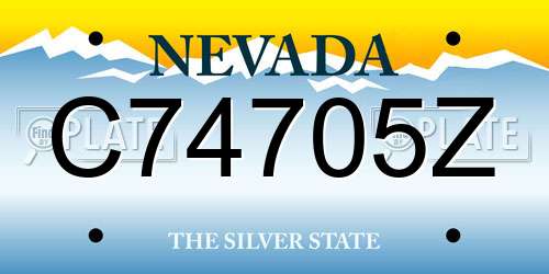 C74705Z Nevada License Plate