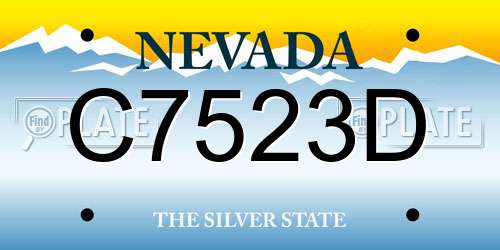 C7523D Nevada License Plate