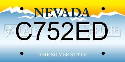 C752ED Nevada License Plate