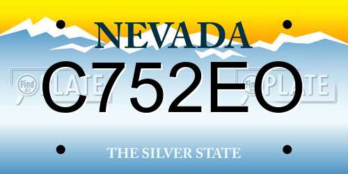 C752EO Nevada License Plate