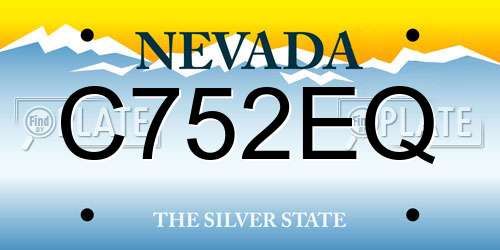 C752EQ Nevada License Plate