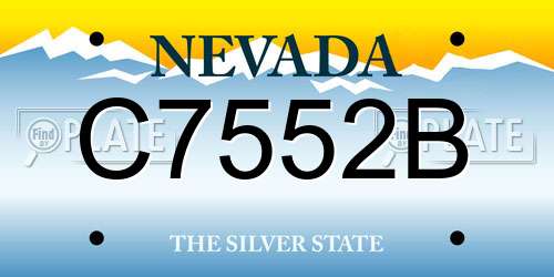 C7552B Nevada License Plate