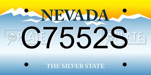 C7552S Nevada License Plate