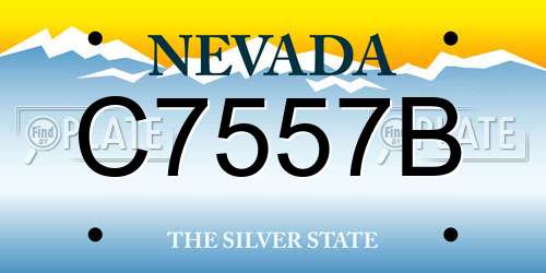 C7557B Nevada License Plate
