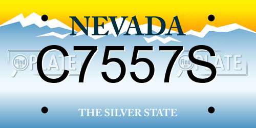 C7557S Nevada License Plate