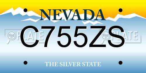 C755ZS Nevada License Plate